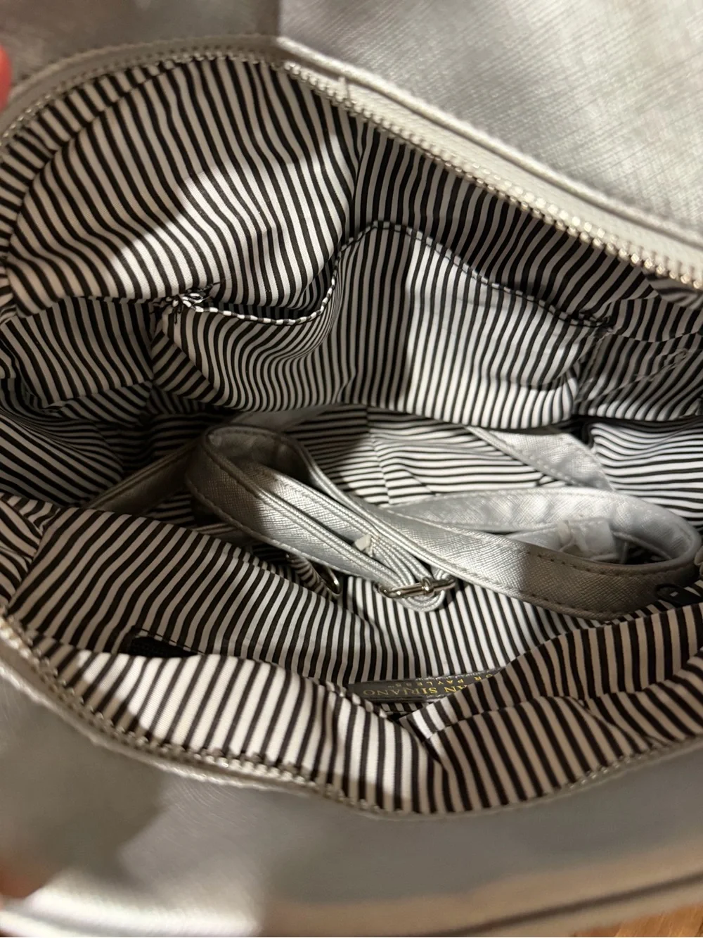 Christian Siriano Silver Tote Bag with detachable shoulder strap